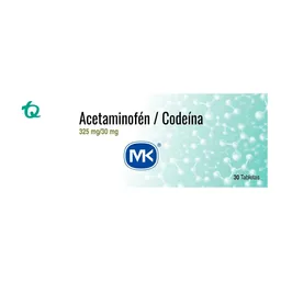 Mk Acetaminofen/Codeina Tabletas (325 mg/30 mg)