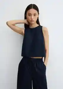 Top Popis-H Navy Talla XS Mujer Mango