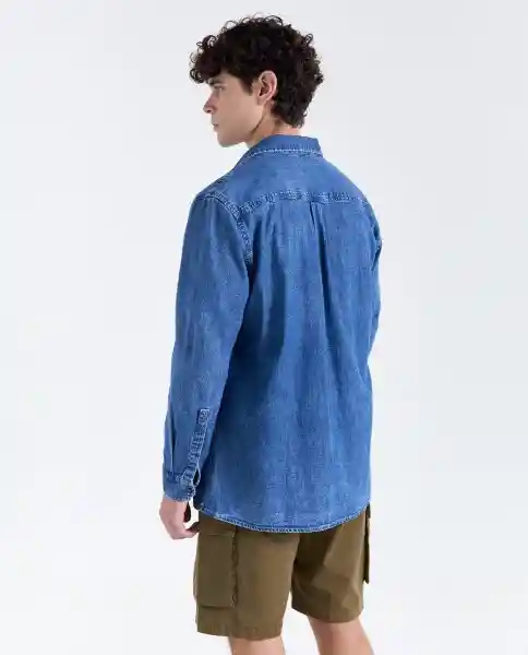 Camisa Hombre Azul Talla L 519G000_AZU174021 Americanino
