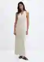 Vestido Foil-A Crudo Talla S Mujer Mango