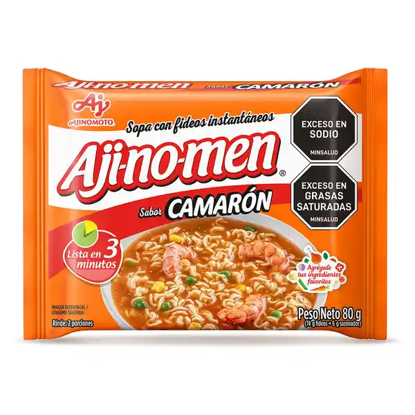 Ajinomen Camarón Sopa instantánea con Fideos