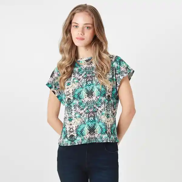 Camiseta Cuello Redondo Manga Corta Multicolor Talla XS 710053