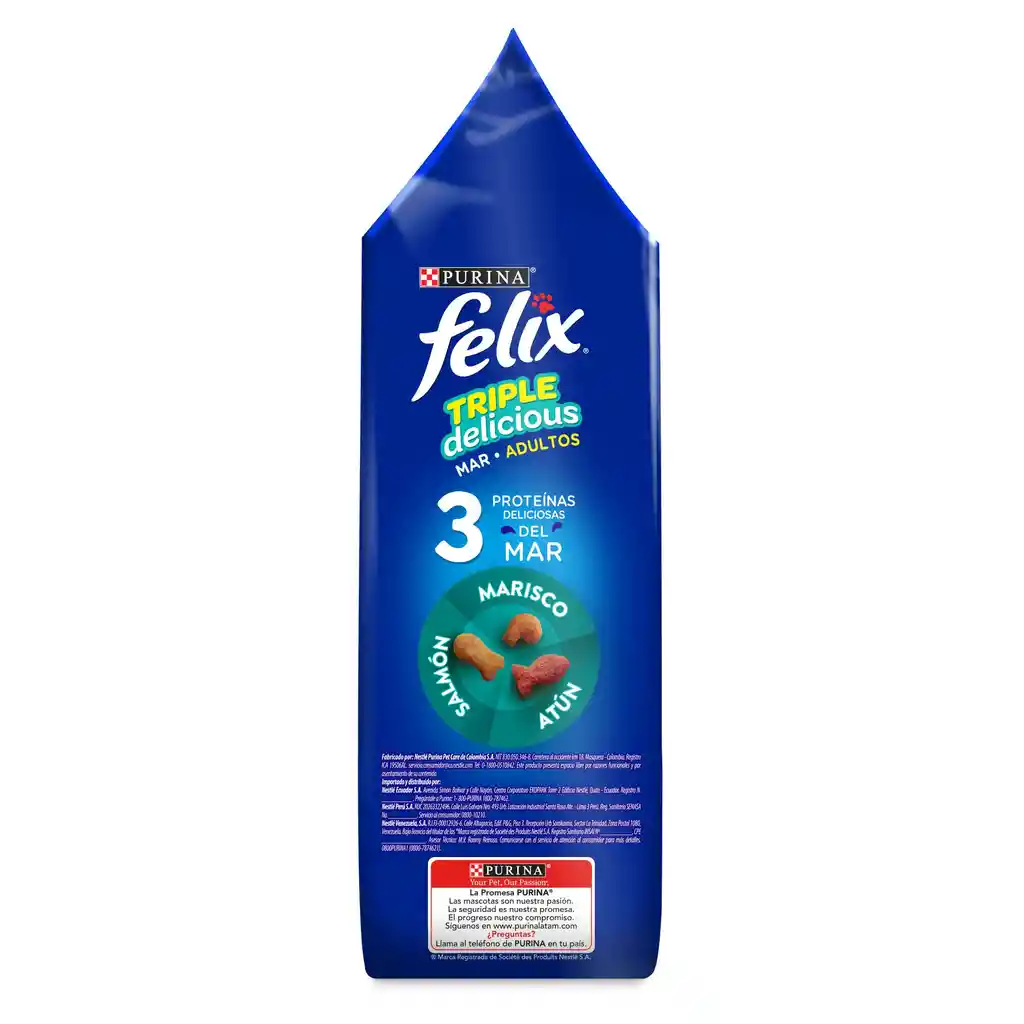 Comida para Gatos Purina Felix adulto Triple delicious mar x 500gr