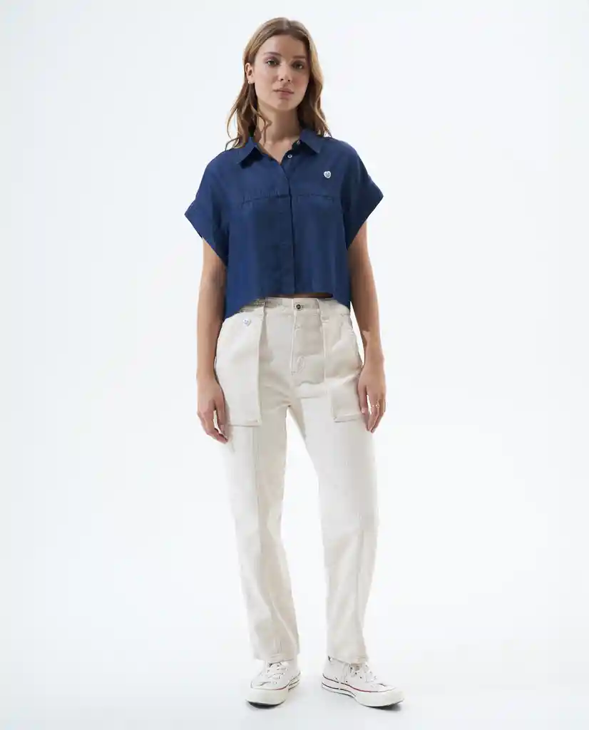 Camisa Mujer Azul Talla XS 311F001 Americanino