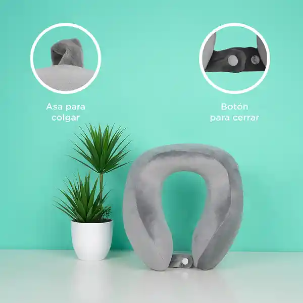 Almohada de Viaje en Espuma Con Forma de u Gris Miniso