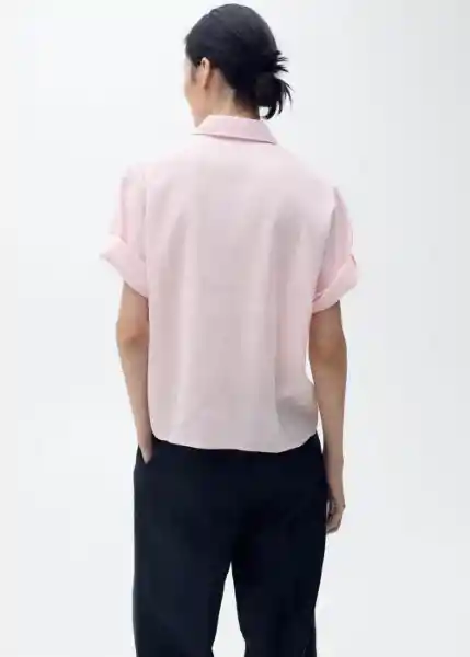 Camisa Pai Rosa Light Talla M Mujer Mango
