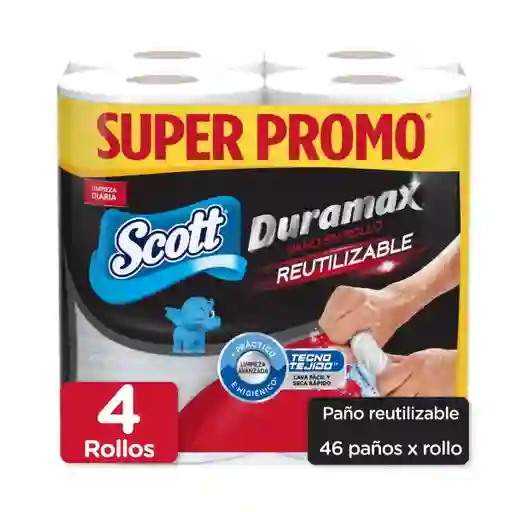 Paños Reutilizables Scott Duramax 4 Rollos 46 Hojas