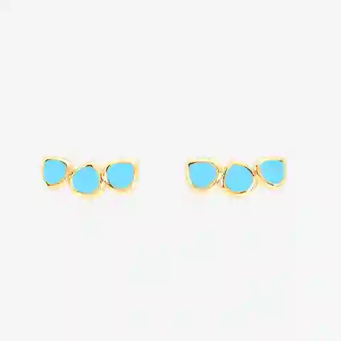 Bangle up Aretes Lumi Dorado Azul Claro