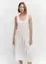 Vestido Bambú Blanco Talla M Mujer Mango