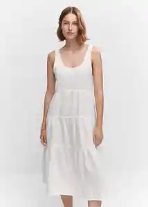 Vestido Bambú Blanco Talla M Mujer Mango