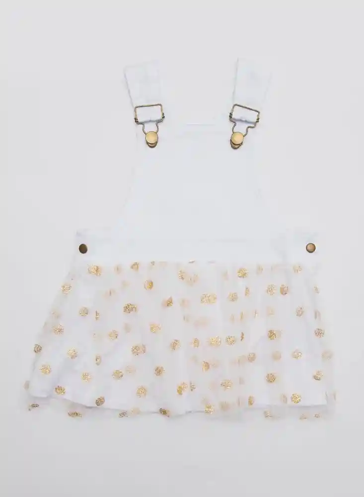 Jardinera Niña Bebé 5t - Blanco