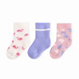 Medias Casuales Largo Tradicional Bebita Multi Niñas X3 Galax Talla 6-12m