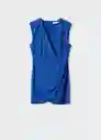 Vestido Dafne Azul Talla 24 Mujer Mango