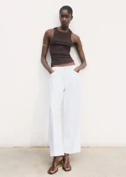 Top Boni Marrón Talla M Mujer Mango
