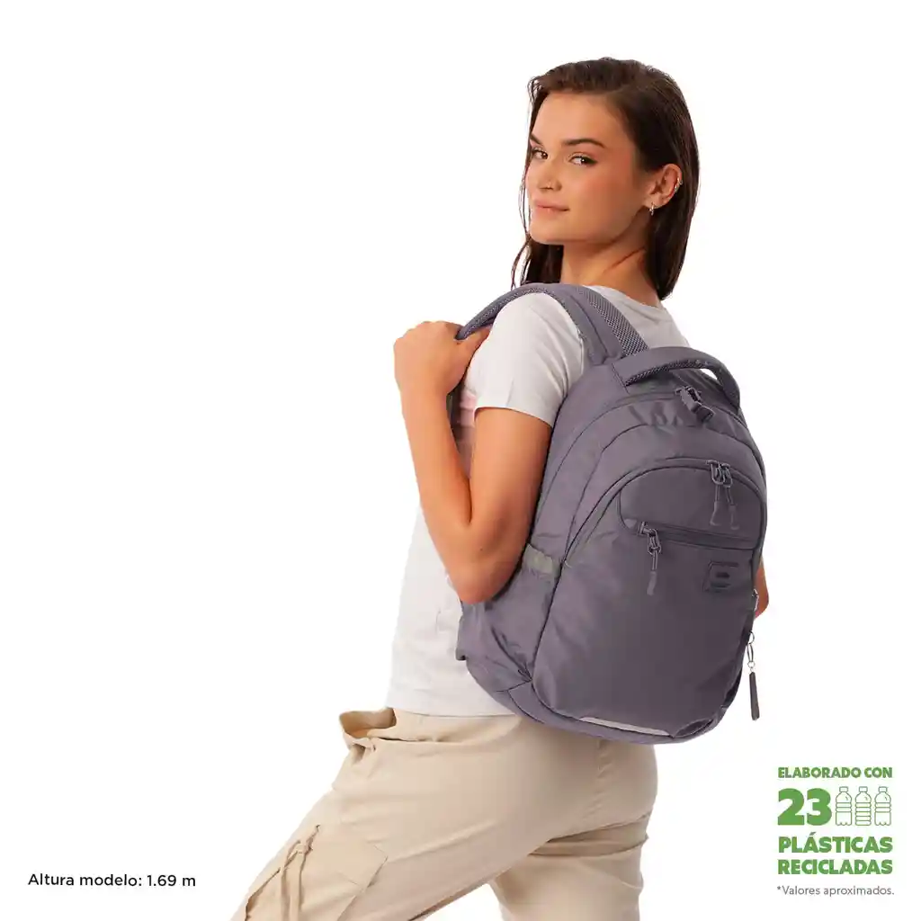 Morral Universitario Porta Pc 14" Misisipi Morado Mujer