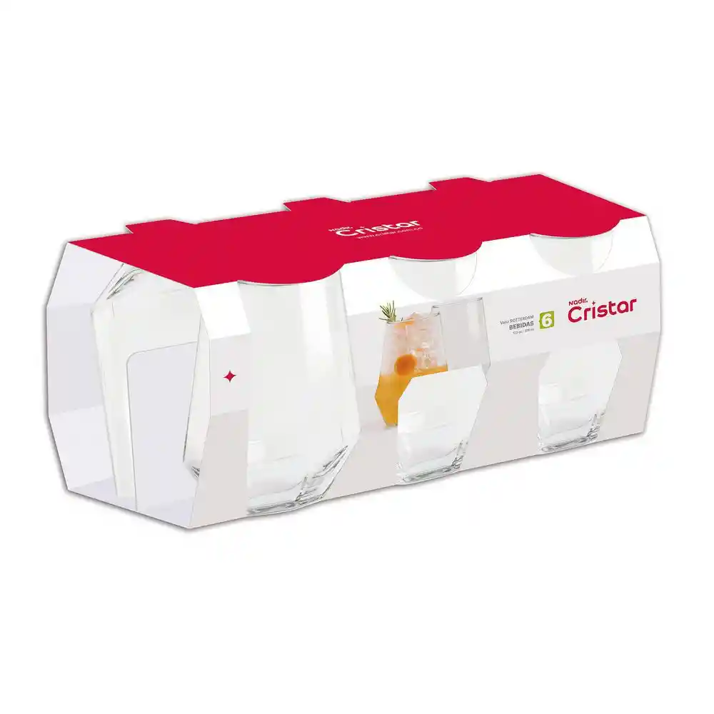Set X 6 Vasos Rotterdam Bebidas Cristar 0924cl6