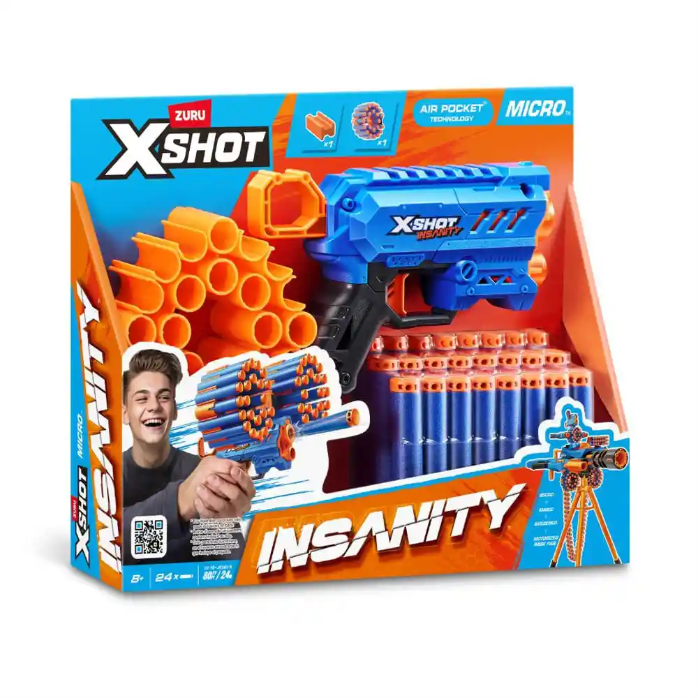 Lanzador de Dardos Xshot Insanity Micro Mas 24 Dardos