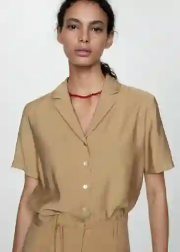 Camisa Bosco-H Camel Talla XS Mujer Mango