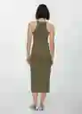 Vestido Tini Khaki Talla 18 Mujer Mango