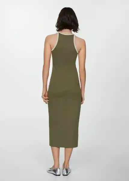 Vestido Tini Khaki Talla 18 Mujer Mango