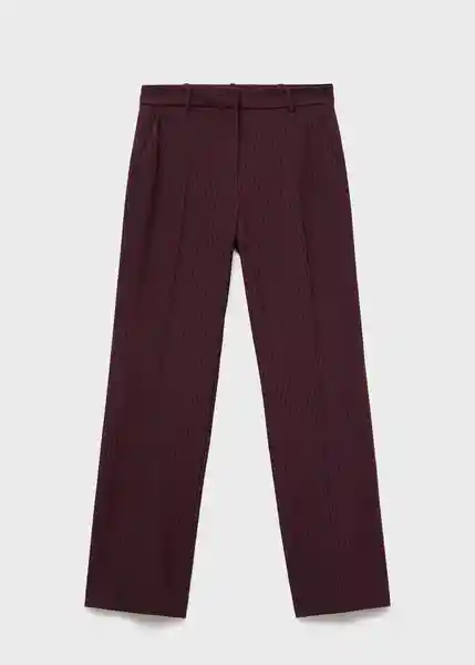 Pantalón Bergen Burdeos Talla 36 Mujer Mango