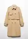 Gabardina Trench Polana Beige Talla XS Mujer Mango