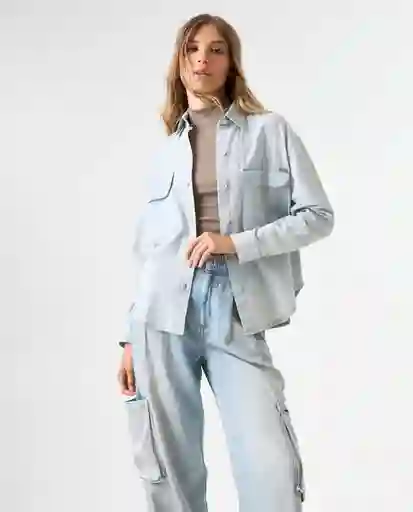 Camisa Mujer Azul Talla M 312G002_AZU114604 Americanino