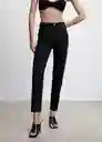 Pantalón Jean Mom 2000 Tejano Negro Talla 36 Mujer Mango