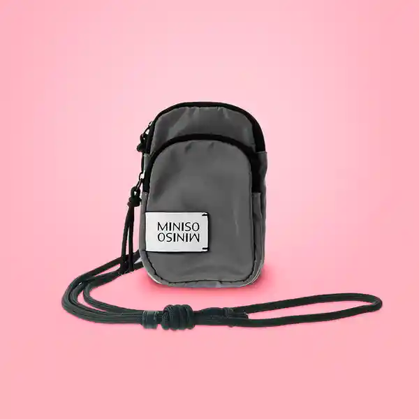 Bolso Mini Porta Celular Vitality Mix Gris Oscuro Miniso