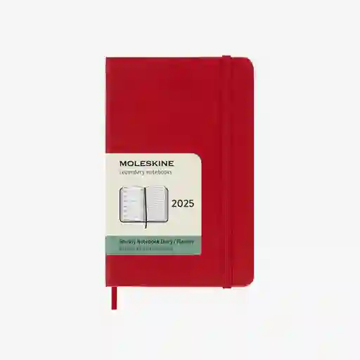 Moleskine Agenda 2025 Pequeña Sem Red hc