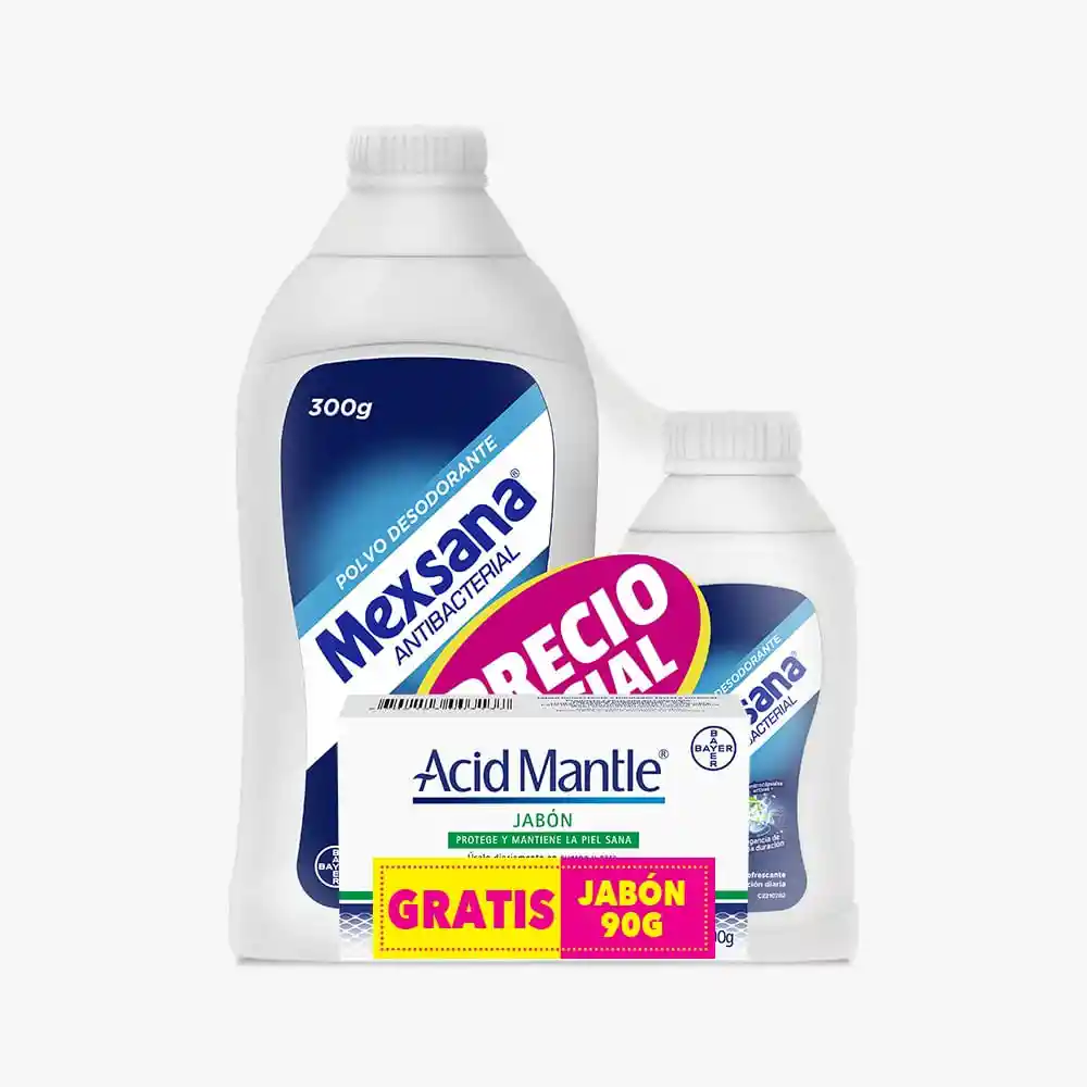 Talco Mexsana*300gr+ Jabon Acid Mant