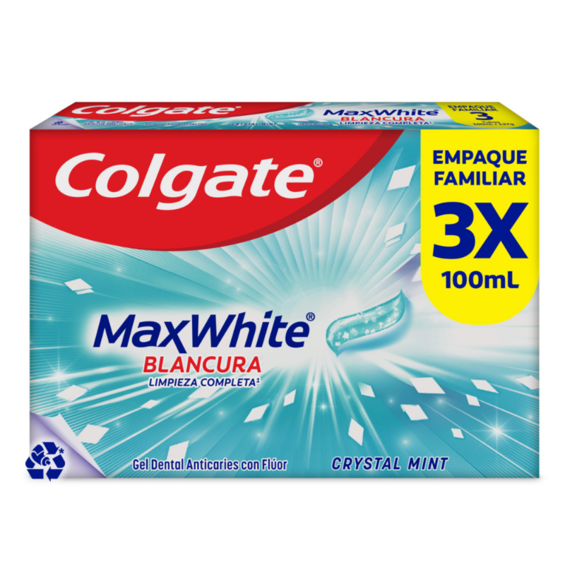 Crema Dental Colgate Max White Complete Clean 100 mL x 3 Und