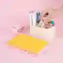 Organizador Plástico Compartimento Alta Macaron Blanco Miniso