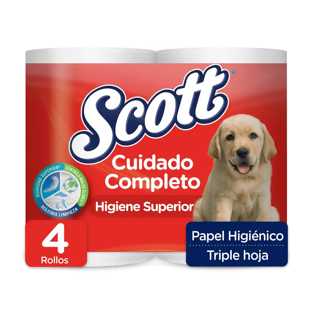 Scott Papel Higiénico Cuidado Completo Triple Hoja