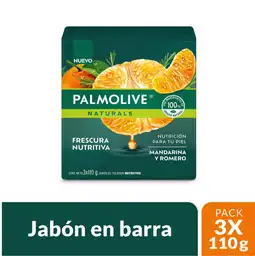 Jabón Palmolive Mandarina y Romero en Barra 3 x 110 g