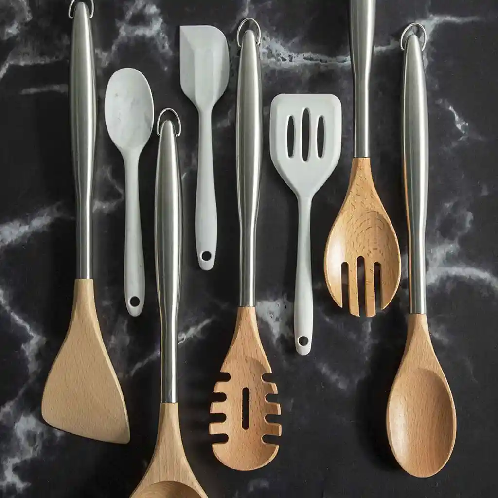 Cucharon Pasta Acero y Bambu Ambiente Gourmet