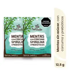 Mentas Sin Azúcar Con Cúrcuma Spirulina - Naturela X 12 Uds