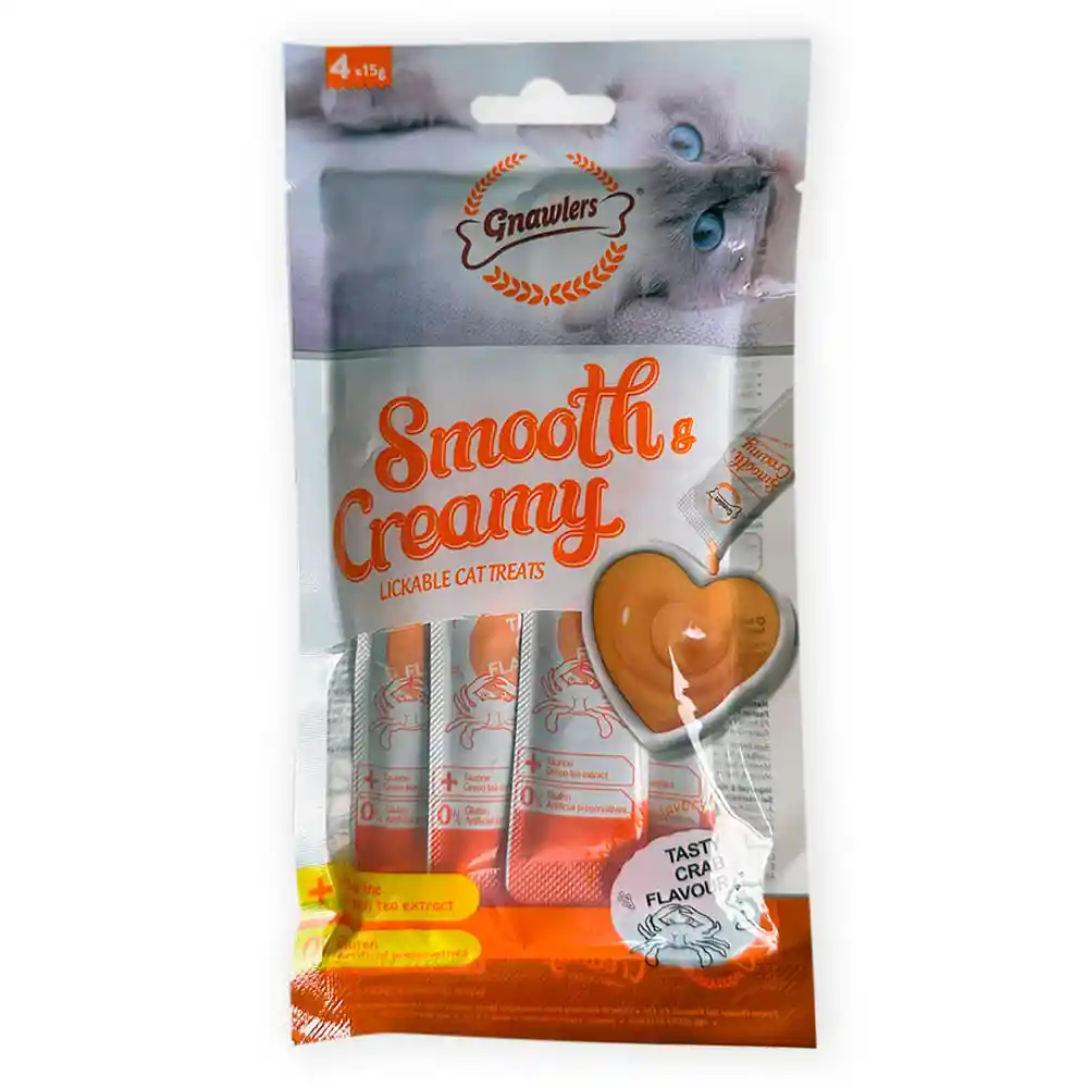 Gnawlers Snack Para Gatos Smooth Creamy Cangrejo