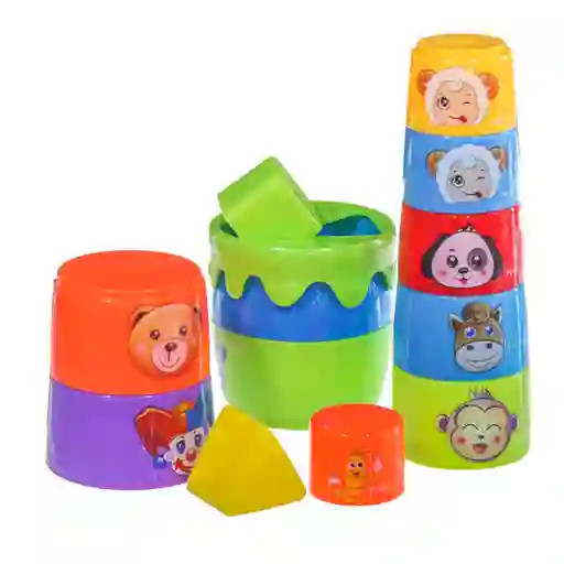 Monkey Brands Set de Vasos de Juguete Apilables Para Niños