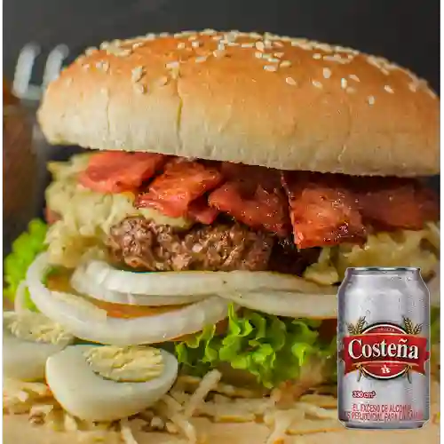 Combo Hamburguesa Especial Res + Costeña Lta 330ml