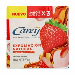 Carey Jabon Exfol Fresa/Miel X3 Un330 Gr