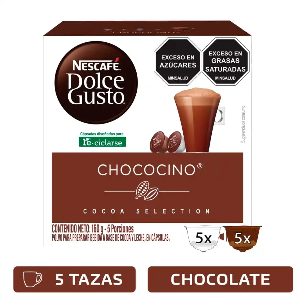 Cápsulas de Chocolate NESCAFÉ DOLCE GUSTO Chococino x 160g