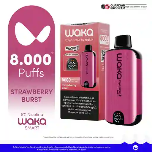 Waka Smart Vape Strawberry Burst 5% 8000 Puff