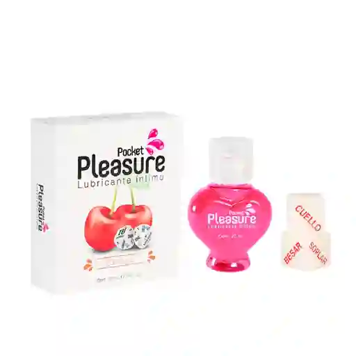 Pleasure Lubricante Íntimo Pocket Cereza + Dado