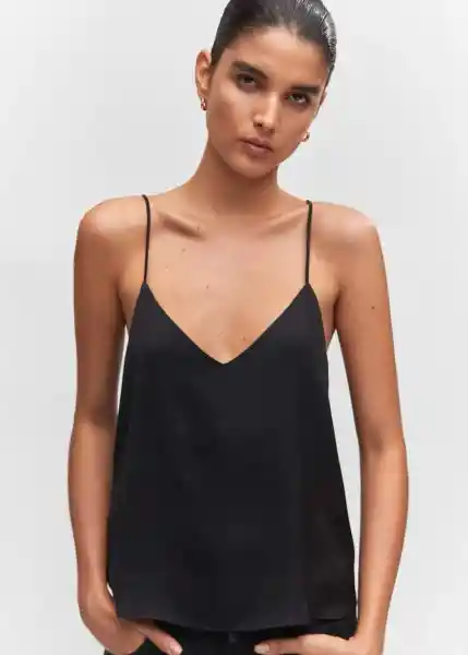 Top Rachel Negro Talla XL Mujer Mango