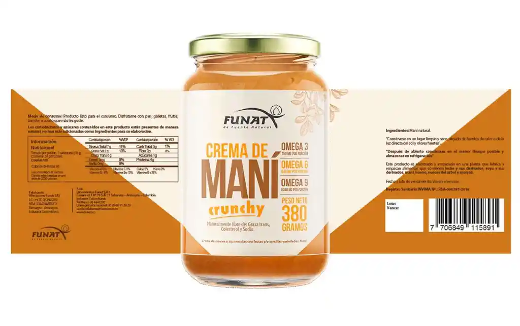 Funat Crema de Maní Natural Crunchy