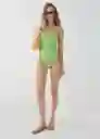 Vestido Bañador Sia Verde Talla L Mujer Mango