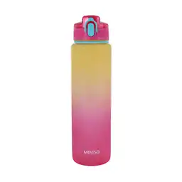 Vaso Plástico Con Correa Amarillo y Rosa 1 L Miniso