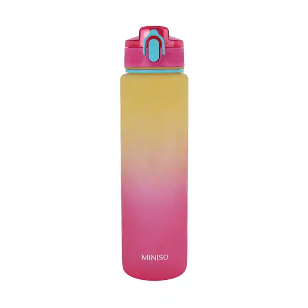 Vaso Plástico Con Correa Amarillo y Rosa 1 L Miniso