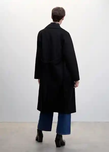 Abrigo Batin Negro Talla 18 Mujer Mango